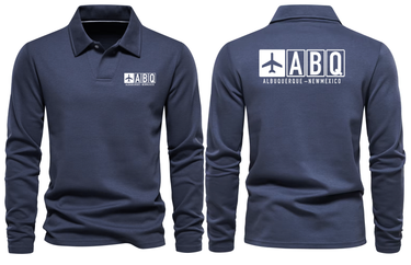 ABQ AIRPORT LONG SLEEVE POLO
